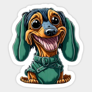 Weird Kawaii Dachshund Sticker